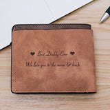Men Short Personalized Picture Text Purse Carving Photo Wallet Father's Gift