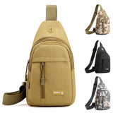 Men Shoulder Bag Travel Backpack Sports Chest Bag with Earphone Hole