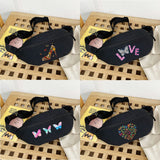 Men Shoulder Satchels Waist Pack Chest Backpack Butterfly Print Mini
