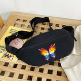 Men Shoulder Satchels Waist Pack Chest Backpack Butterfly Print Mini