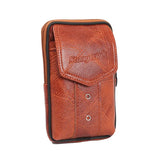 Men PU Leather Waist Packs Phone Pouch Bags Large Capacity Zipper Pourse