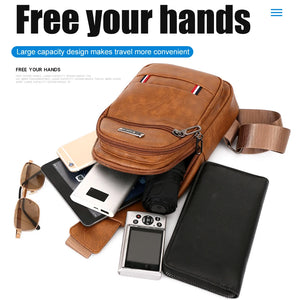 Small Backpack with Earphone Hole Soft PU Leather Rucksack