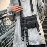 Men Small Square Shoulder Bag Mini Hip Hop Style Casual Crossbody Bag