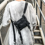 Men Small Square Shoulder Bag Mini Hip Hop Style Casual Crossbody Bag