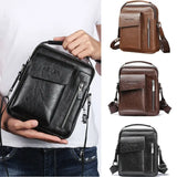 Men Softy Crossbody Bag Retro Messenger Handbag