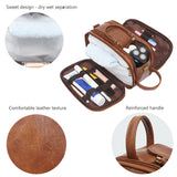 Men Toothpaste Toothbrush Gym PU Leather Toiletry Bag Organizer
