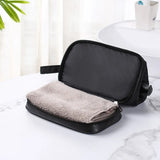 Men Double Layer Nylon Dopp Kit Water Resistant Shaving Bag