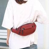 Canvas Waist Bag Large Phone Belt Bag Pouch