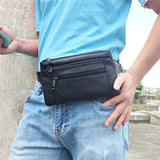 Men Leather Waist Bag Travel Purse Casual Belt Bags Heuptas Hip Bags