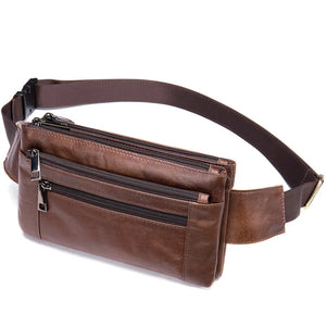 Men Leather Waist Bag Travel Purse Casual Belt Bags Heuptas Hip Bags