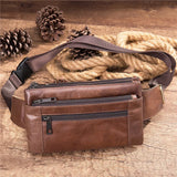 Leather Waist Bag for Men Travel Purse Hip Bag Fanny Pack