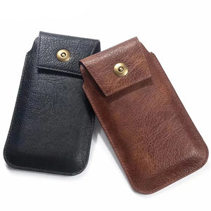 Men Waist Bag Phone Bags Pu Leather Fanny Classic Texture Creative Delicate