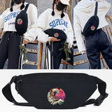 Sashimi and Cat Print Waist Bag for Men and Women