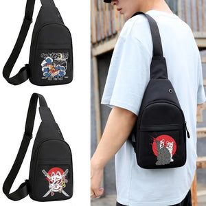 Canvas Mask Print Waist Pack Large Phone Belt Bag