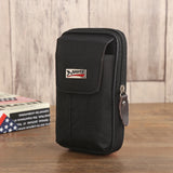 Men Canvas Waist Purse Casual Fanny Multi-function Phone Pocket Business Waist B