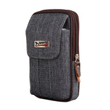 Men Canvas Waist Purse Casual Fanny Multi-function Phone Pocket Business Waist B