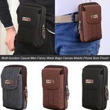 Men Canvas Waist Purse Casual Fanny Multi-function Phone Pocket Business Waist B