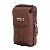 Men Canvas Waist Purse Casual Fanny Multi-function Phone Pocket Business Waist B
