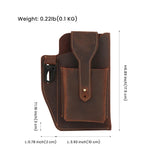 Men Leather Waist Pack Retro Phone Bag Multifunctional Belt Pockets