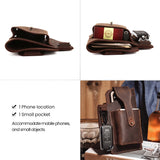 Men Leather Waist Pack Retro Phone Bag Multifunctional Belt Pockets