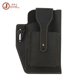 Men Leather Waist Pack Retro Phone Bag Multifunctional Belt Pockets