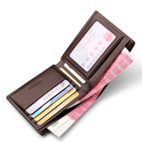 Genuine Leather Men's Wallet RFID Short Business Wallet