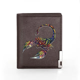 Men Wallet Leather Scorpion Cover Billfold Slim Credit Card Holders Money Bag