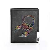 Men Wallet Leather Scorpion Cover Billfold Slim Credit Card Holders Money Bag