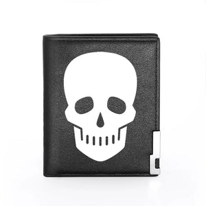 Punk Skull Leather Men's Wallet Billfold Credit Card Holder Money Bag