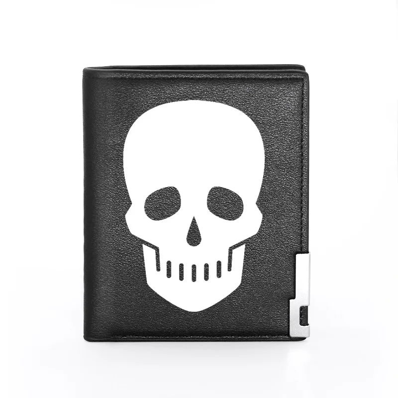 Punk Skull Leather Men's Wallet Billfold Credit Card Holder Money Bag