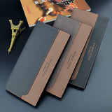 Men Wallet Long Business Style Stitching Contrast Youth Soft Leather Wallet