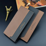 Men Wallet Long Business Style Stitching Contrast Youth Soft Leather Wallet