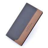 Men Wallet Long Business Style Stitching Contrast Youth Soft Leather Wallet