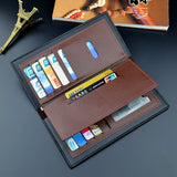 Men Wallet Long Business Style Stitching Contrast Youth Soft Leather Wallet