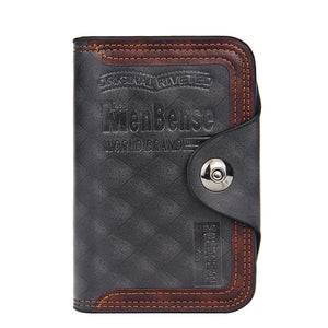 Men Wallet Magnetic Snap Clutch Bag Male Wallet Leather Compartment