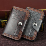 Men Wallet Magnetic Snap Clutch Bag Male Wallet Leather Compartment