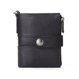 Retro Short Wallet Oil Wax Cowhide Coin Purse Clutch Hasp Open Top