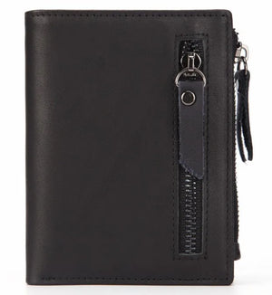 Men Wallet Oil Wax Cowhide Leather Wallets Coin Purse Clutch