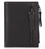 Men Wallet Oil Wax Cowhide Leather Wallets Coin Purse Clutch