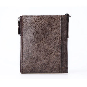 Oil Wax Cowhide Leather Men Wallet Coin Purse Clutch Hasp Retro Short Wallet