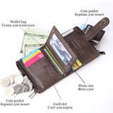 Retro Short Wallet Oil Wax Cowhide Coin Purse Clutch Hasp Open Top