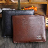 Men Wallet Promotion PU Leather For Man Office Vintage Slim Mini Purse Money Bag