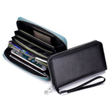 Men Leather Zipper Clutch Bag Long Wallet Genuine Leather