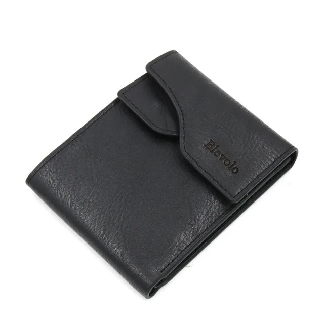Men Wallet Short Skin Wallets Purses PU Leather Money Clips Solid Thin Wallet Fo