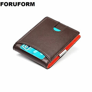 Men Wallets Dollar Slim Purse Money Clip Short Money Purses Leather Zipper Walle