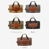Men Weekend Bag Canvas Leather Carry-on Luggage Tote Utility Travel Bag