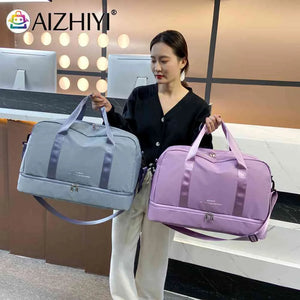 Men Women Crossbody Sport Bag Dry Wet Separation Travel Duffel Bag