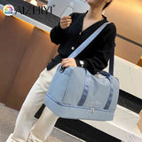 Men Women Crossbody Sport Bag Dry Wet Separation Travel Duffel Bag