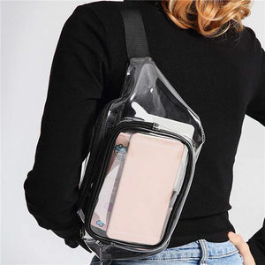 Men Woman Fanny Pack Clear Messenger Bag Waterproof Chest Bag