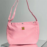 HUMAN Pink Shoulder Messenger Love Canvas Casual Bag